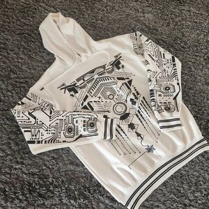 Graphic White and Black Hoodie